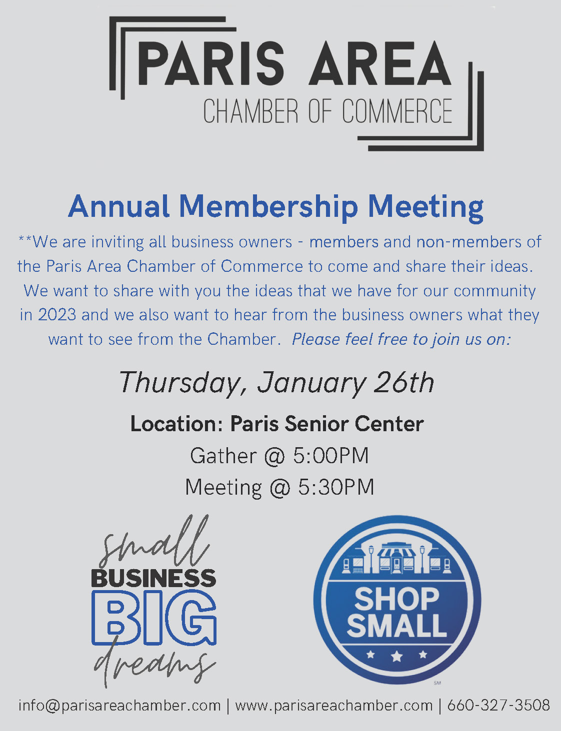 Annual Membership Meeting | Paris Area Chamber of Commerce