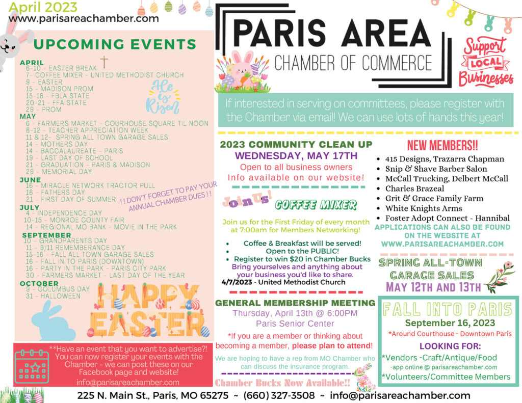 April 2023 Newsletter | Paris Area Chamber of Commerce