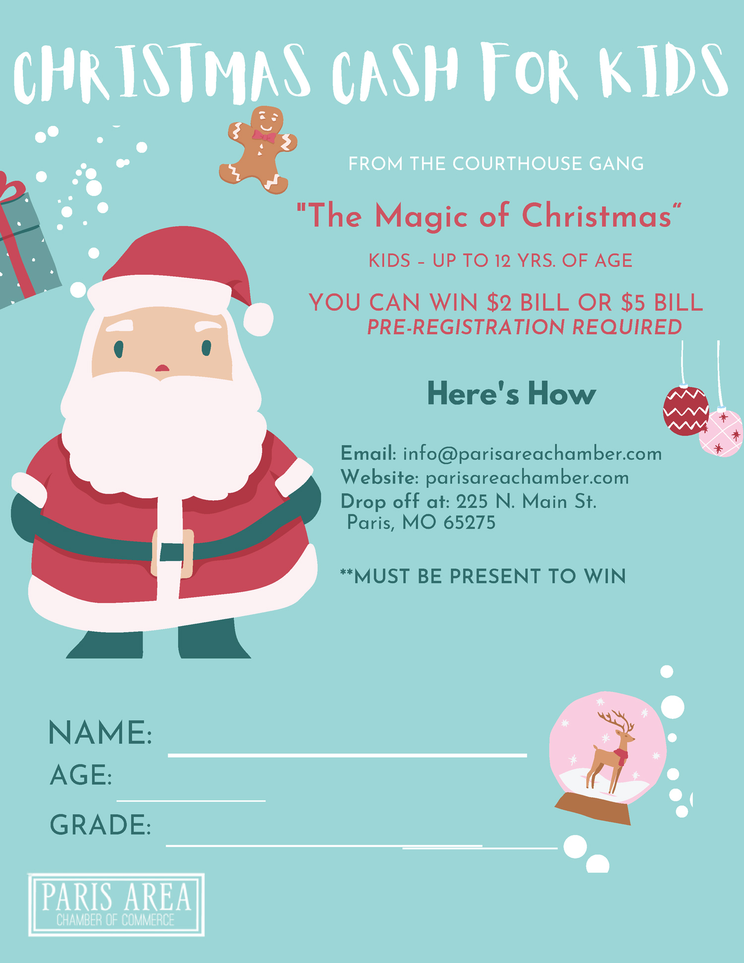 Christmas Cash for Kids | Paris Area Chamber of Commerce