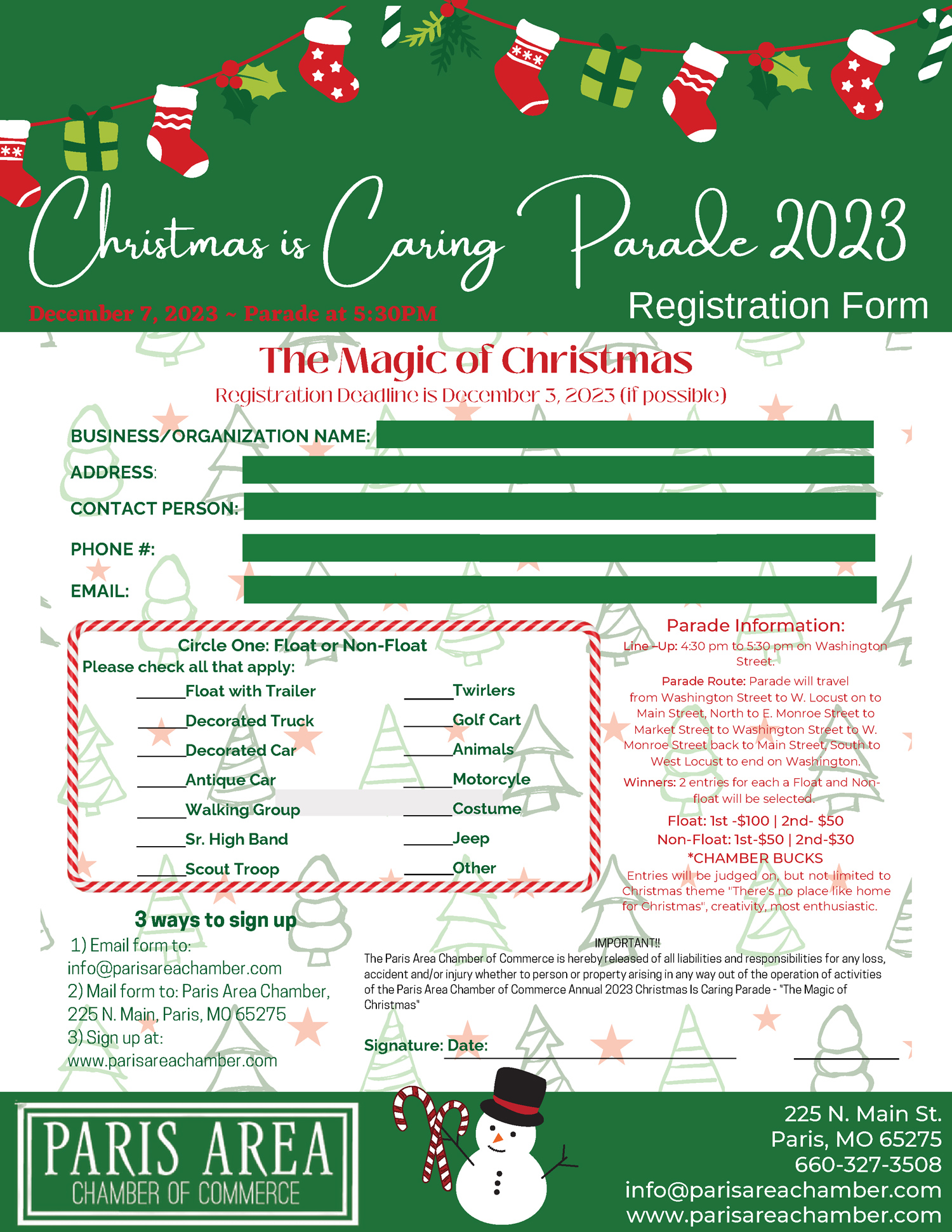 Christmas is Caring Parade | Paris Area Chamber of Commerce
