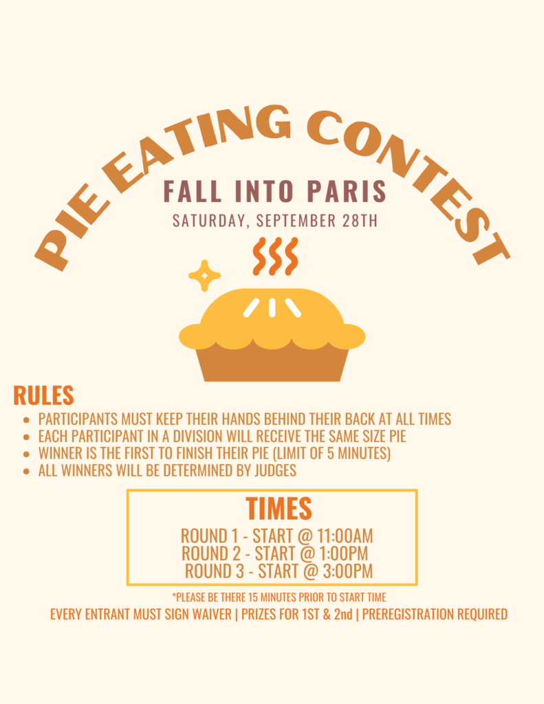 Pie Eating Contest | Fall into Paris | Paris Area Chamber of Commerce